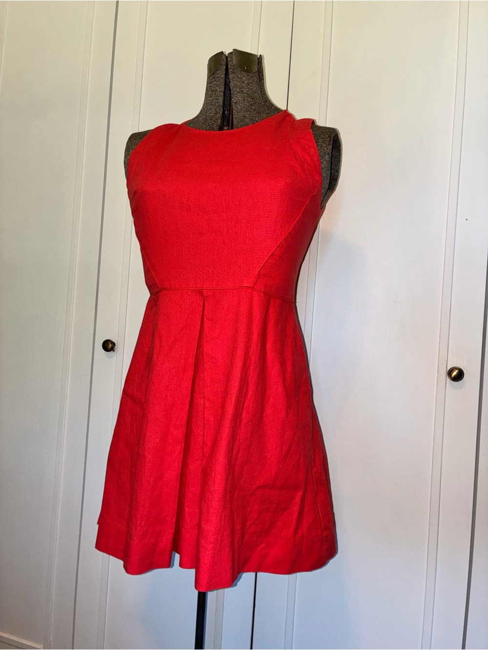 Red Sleeveless Fit-and-Flare Dress